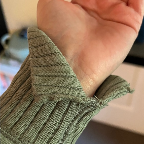 Sage Green Aerie Oversized Sweater - Picture 6 of 9